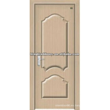 Mejor precio PVC puerta madera puerta con PVC hoja de cubierta para puerta de diseño de interiores